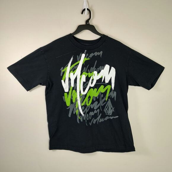 Mens Y2K Volcom All Over Print Green Skateboarding Graphic Shirt Size XL - Picture 1 of 7